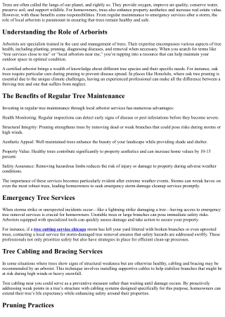 Healthy Trees, Happy Homeowners - Importance of Local Arborist Services!