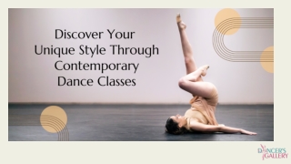 Discover Your Unique Style Through Contemporary Dance Classes