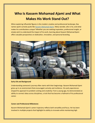 Who Is Kassem Mohamad Ajami and What Makes His Work Stand Out