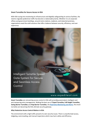 Smart Turnstiles - KSA's Ultimate Security Gateway