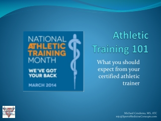 What You Should Expect from your Athletic Trainer (2014)