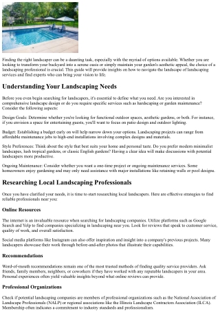 Expert Tips for Finding Landscapers Near You