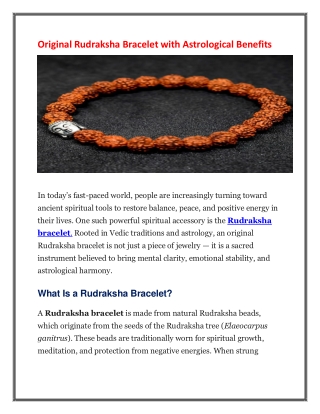 Original Rudraksha Bracelet with Astrological Benefits