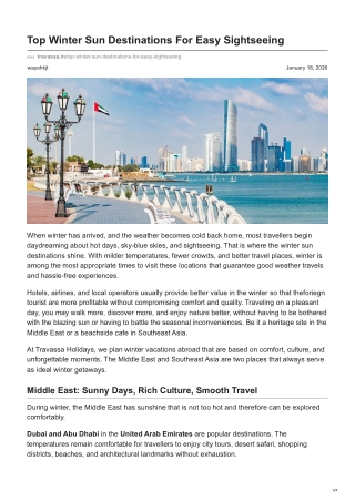 travassa.in-Top Winter Sun Destinations For Easy Sightseeing