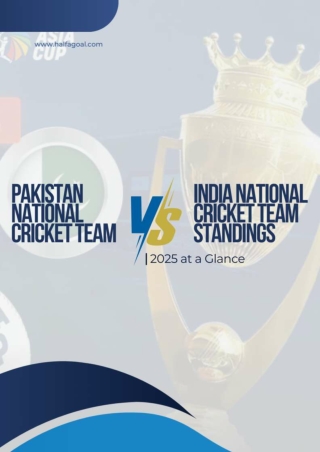 Pakistan National Cricket Team vs India National Cricket Team Standings