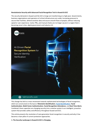 Revolutionize Security with Advanced Facial Recognition Tech in Kuwait & GCC