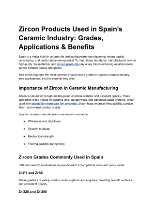 Zircon Products Used in Spain’s Ceramic Industry_ Grades, Applications & Benefits