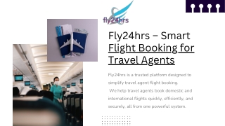 Fly24hrs – Smart Flight Booking for Travel Agents