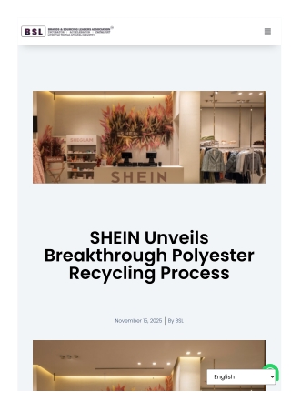 SHEIN Unveils Breakthrough Polyester Recycling Process