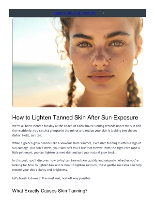 Best Skincare for Sun Exposed and Tanned Skin