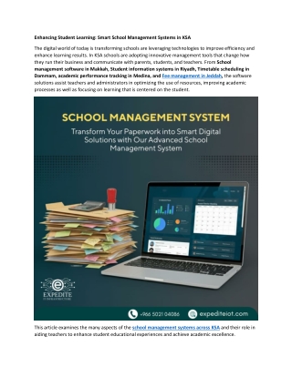 Smart School Management Systems in KSA