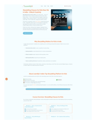 Storytelling Classes for Kids in India - LearnifyU