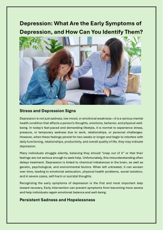 Depression Symptoms Explained: Early Signs and How to Spot Them
