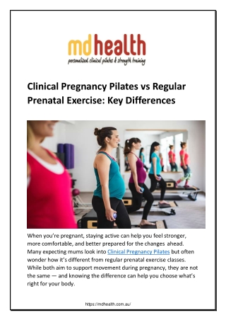 Clinical Pregnancy Pilates vs Regular Prenatal Exercise: Key Differences