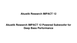 Akustik Research IMPACT 12 Powered Subwoofer for Deep Bass Performance