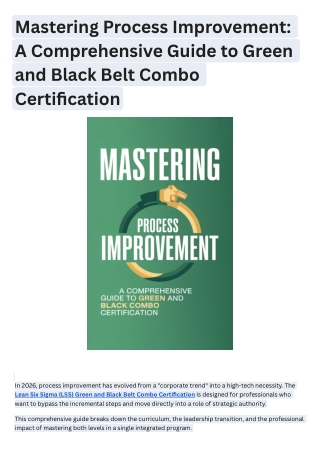 Mastering Process Improvement A Comprehensive Guide to Green and Black Belt Combo Certification