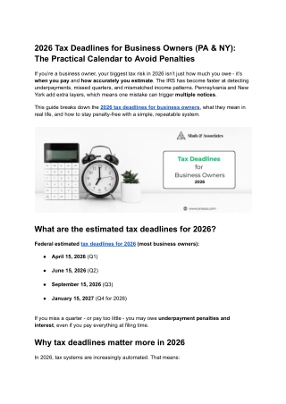 2026 Tax Deadlines for Business Owners (PA & NY)_ The Practical Calendar to Avoid Penalties