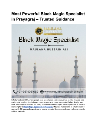 Most Powerful Black Magic Specialist in Prayagraj – Trusted Guidance