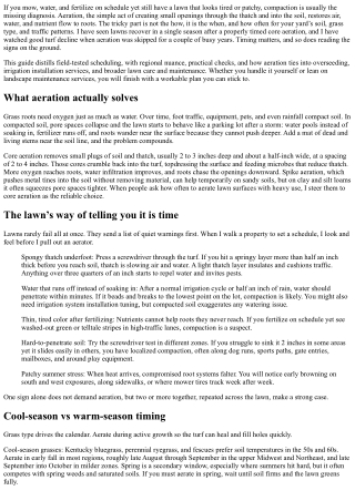 How Often to Aerate Lawn: Signs and Scheduling