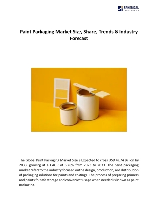 Paint Packaging Market Size