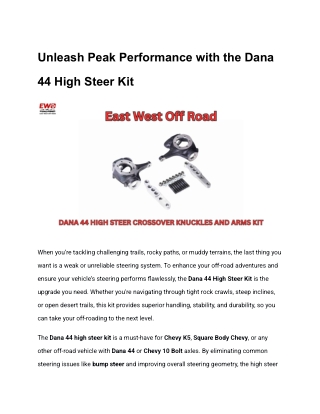 Dana 44 High Steer Kit - USA Made, 1 Ton Steering Upgrade | East West Offroad