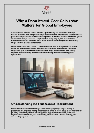 Why a Recruitment Cost Calculator Matters for Global Employers