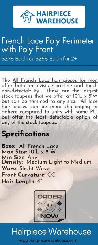 All French Lace Stock Hair Pieces for Men – Natural Undetectable Fit