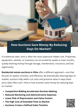 How Auctions Save Money By Reducing Days On Market?