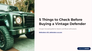 5 Things to Check Before Buying a Vintage Defender