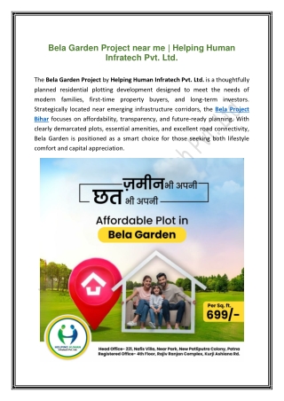Bela Garden Project near me  Helping Human Infratech Pvt. Ltd.