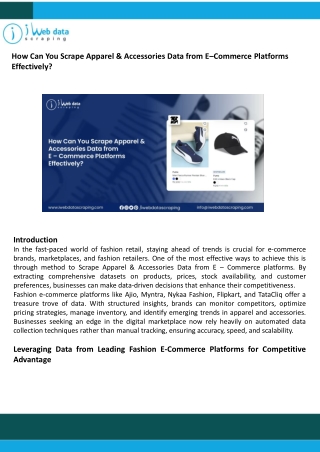 Scrape Apparel & Accessories Data from E–Commerce Platforms