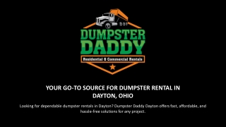 Your Go-To Source for Dumpster Rental in Dayton, Ohio