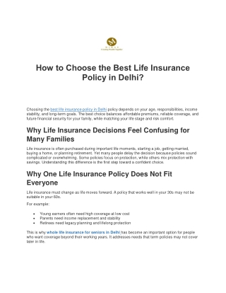 How to Choose the Best Life Insurance Policy in Delhi (1)
