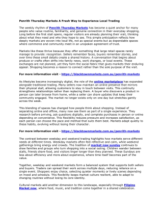 Penrith Thursday Markets A Fresh Way to Experience Local Trading