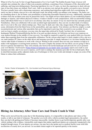 When Is It Too Late To Work With A Legal Representative After A Mishap? Mclaurin