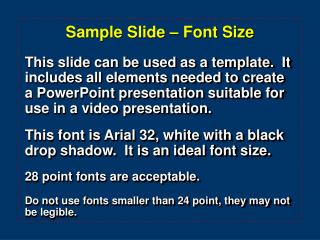 Sample Slide – Font Size