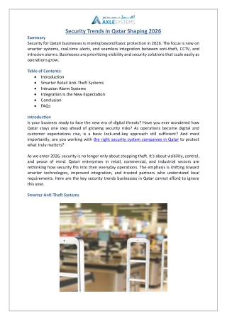 Security Trends in Qatar Shaping 2026