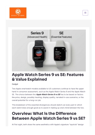 Apple Watch Series 9 vs SE