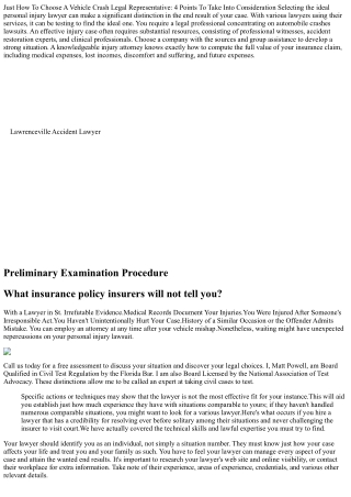 Exactly How To Select An Automobile Crash Legal Representative Cpm Injury Legisl