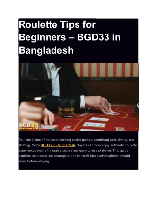 Roulette Tips for Beginners – BGD33 in Bangladesh (1)