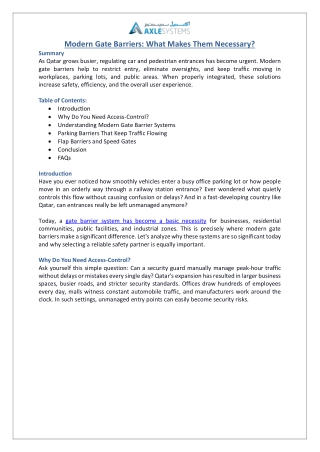 Modern Gate Barriers What Makes Them Necessary