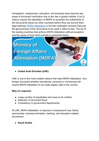 Top Countries That Strictly Require MOFA Attestation and Why .docx