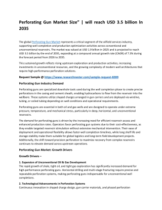Perforating Gun Market: Growth Trends and Future Demand by 2035