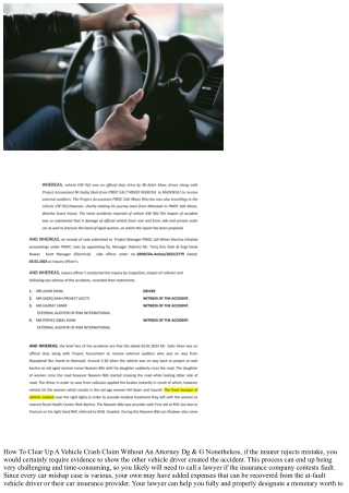 How To Settle Your Vehicle Crash Claim Without A Legal Representative