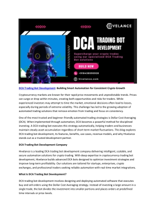 Custom DCA Trading Bot Development for Long-Term Crypto Growth