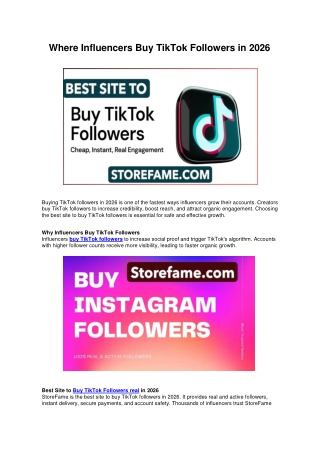Where Influencers Buy TikTok Followers in 2026