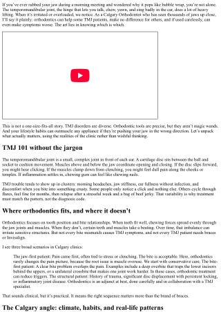 Orthodontics and TMJ: Calgary Orthodontist Weighs In