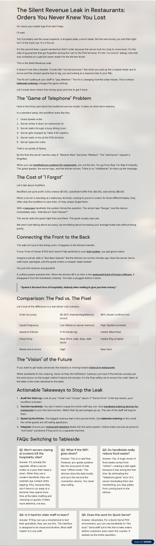 The Silent Revenue Leak in Restaurants Orders You Never Knew You Lost