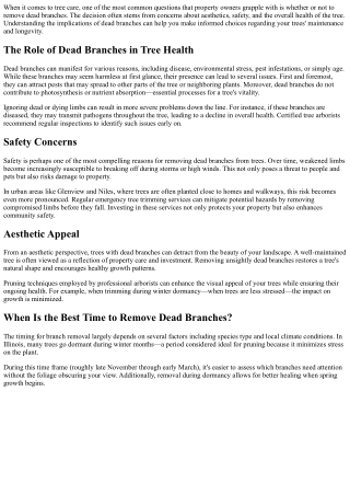 Should Dead Branches Be Removed from Trees? Exploring the Benefits.