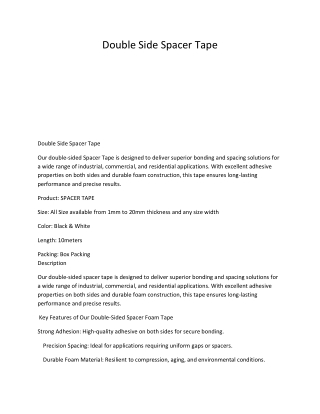 Double Side Spacer Tape